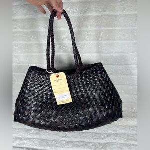 ❌SOLD❌Dragon Diffusion Santa Croce 8893 Dark Brown | Leather Tote Bag